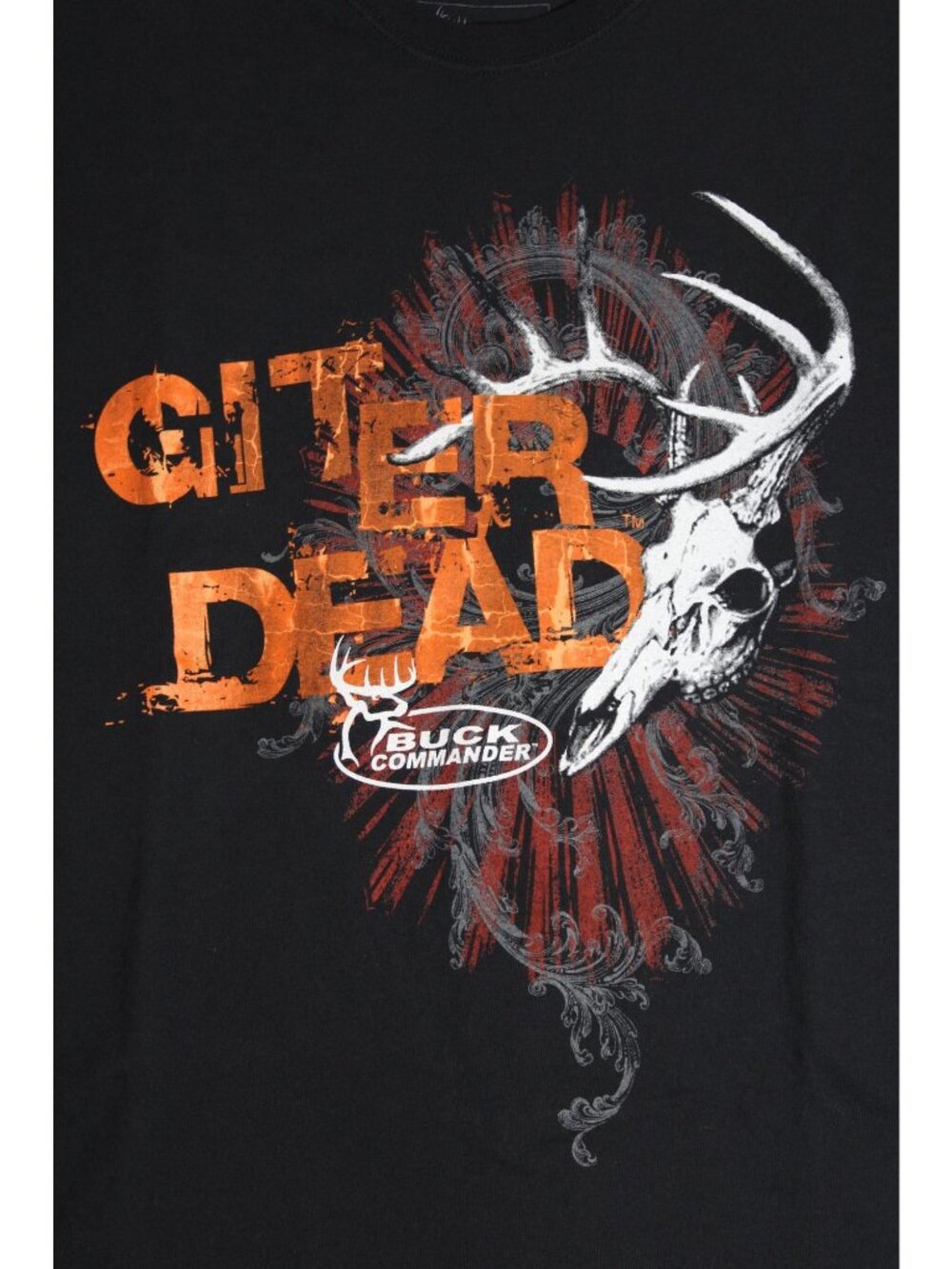 Buck Commander Git Er Dead Black Tee Shirt Men's XL